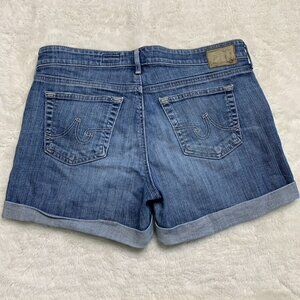 Ag Adriano Goldschmied Women's The Hailey Ex-Boyfriend Roll-Up Jeans Shorts 28